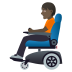 🧑🏿‍🦼 person in motorized wheelchair: dark skin tone display on JoyPixels